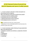 ATI RN Maternal Newborn Proctored Exam with NGN Questions and Answers (2024 / 2025) (Verified Answers)