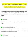 NASM Nutrition Exam Study Guide Questions and Answers (2024 / 2025) (Verified Answers)