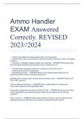 Ammo Handler EXAM Answered  Correctly. REVISED  2023//2024