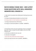 NCCCO MOBILE CRANE 2024 – 2025 LATEST EXAM QUESTIONS WITH WELL ANSWERED ANSWERS WELL GRADED A+   