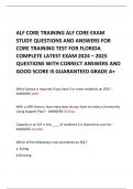 ALF CORE TRAINING ALF CORE EXAM STUDY QUESTIONS AND ANSWERS FOR CORE TRAINING TEST FOR FLORIDA COMPLETE LATEST EXAM 2024 – 2025 QUESTIONS WITH CORRECT ANSWERS AND GOOD SCORE IS GUARANTEED GRADE A+  