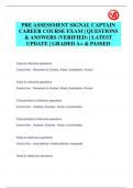 PRE ASSESSMENT SIGNAL CAPTAIN  CAREER COURSE EXAM | QUESTIONS  & ANSWERS (VERIFIED) | LATEST  UPDATE | GRADED A+ & PASSED