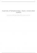 Essentials of Pathophysiology – Exam #1 Review Sheet Covers Modules 1, 2, and 3 – Chapters 1, 2,