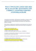 WGU C795 EXAM LATEST 2023-2024 REAL EXAM 300+ QUESTIONS AND CORRECT ANSWERS(VERIFIED ANSWERS)|AGRADE