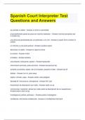 Spanish Court Interpreter Test Questions and Answers 