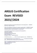 ARGUS Certification  Exam REVISED  2023//2024