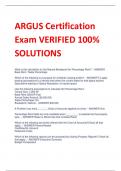 ARGUS Certification  Exam VERIFIED 100%  SOLUTIONS