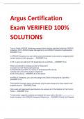 Argus Certification  Exam VERIFIED 100%  SOLUTIONS