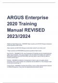 ARGUS Enterprise  2020 Training  Manual REVISED  2023//2024