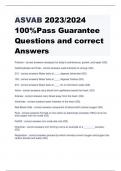 ASVAB 2023/2024  100%Pass Guarantee  Questions and correct  Answers