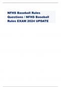 NFHS Baseball Rules Questions / NFHS Baseball Rules EXAM 2024 UPDATE 