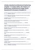 milady standard professional barbering chapter 1-3 study skills, the history of barbering, professional image Exam  Questions & Answers Graded A+