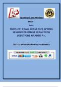 NURS 231 FINAL EXAM 2023 SPRING SESSION PREMIUM EXAM