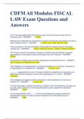 CDFM All Modules FISCAL LAW Exam Questions and Answers