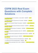 CDFM 2023 Real Exam Questions with Complete Solutions