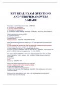 RBT REAL EXAM QUESTIONS AND VERIFIEDANSWERS AGRADE