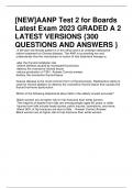 NEW]AANP Test 2 for Boards Latest Exam 2023 GRADED A 2 LATEST VERSIONS {300  QUESTIONS AND ANSWERS }