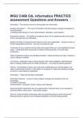   WGU C468 OA, informatics PRACTICE assessment Questions and Answers