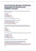 Food Protection Manager Certification Examination 90 Questions and CORRECT Answers.