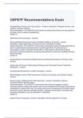 USPSTF Recommendations Exam Questions and Answers