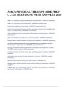 AMCA PHYSICAL THERAPY AIDE PREP GUIDE QUESTIONS WITH ANSWERS 2024.