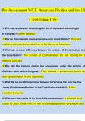 WGU C963 Pre-Assessment American Politics and the US Constitution | Questions with 100% Correct Answers | Verified | Updated 2024