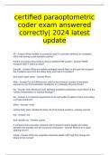 Certified paraoptometric coder exam answered correctly| 2024 latest update