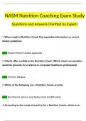 NASM Nutrition Coaching Exam Study Guide Questions and Answers (2024 / 2025) (Verified Answers)