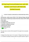 ATI Med Surg Proctored Retake Exam with NGN Questions and Answers with Rationales  (Verified Answers)