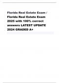 Florida Real Estate Exam / Florida Real Estate Exam 2025 with 100% correct answers LATEST UPDATE 2024 GRADED A+ 