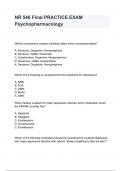 NR 546 Final PRACTICE EXAM Psychopharmacology questions with correct answers 