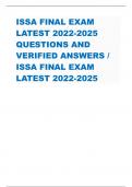 ISSA FINAL EXAM LATEST 2022-2025 QUESTIONS AND VERIFIED ANSWERS / ISSA 