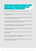 CRCR EXAM MULTIPLE CHOICE, CRCR Exam Prep, Certified Revenue Cycle Representative - CRCR exam question and answer latest update 