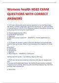 Womens health N582 EXAM QUESTIONS WITH CORRECT ANSWERS