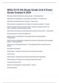 WGU D115 OA Study Guide Unit 6 Exam Guide Graded A 2024 