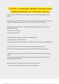 ATI RN Community Health Nursing Study  Guide| Questions & Correctly answers