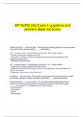   HP NURS 242 Exam 1 questions and answers latest top score.