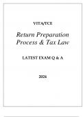 VITA(TCE) RETURN PREPARATION PROCESS & TAX LAW LATEST EXAM Q & A 2024.