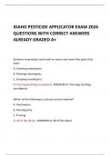 IDAHO PESTICIDE APPLICATOR EXAM 2024 QUESTIONS WITH CORRECT ANSWERS ALREADY GRADED A+ 