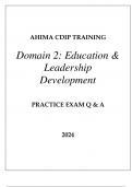 AHIMA CDIP TRAINING DOMAIN 2 (EDUCATION & LEADERSHIP DEVELOPMENT) PRACTICE EXAM 