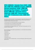 EPIC AMB400 - Sample Test, KAW - AMB 400 exam question and answer latest update 