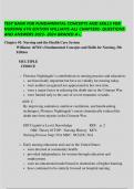 TEST BANK FOR FUNDAMENTAL CONCEPTS AND SKILLS FOR NURSING 6TH EDITION WILLIAMS-ALL CHAPTERS- QUESTIONS AND ANSWERS  GRADED A+,