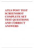 ATLS POST TEST  SCREENSHOT  COMPLETE SET  TEST QUESTIONS  AND CORRECT  ANSWERS