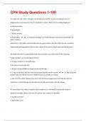 CPN Study Questions 1-100 With Correct Answers|38 Pages