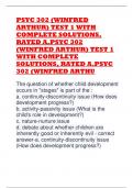 PSYC 302 (WINFRED ARTHUR) TEST 1 WITH COMPLETE SOLUTIONS, RATED A.PSYC 302 (WINFRED ARTHUR) TEST 1 WITH COMPLETE SOLUTIONS, RATED A.PSYC 302 (WINFRED ARTHU