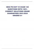 HESI PN EXIT V3 EXAM 140 QUESTIONS WITH 100% CORRECT SOLUTIONS GRADE GUARANTEED 2023-2024 GRADED A+ 