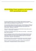 ACLS Written Exam questions and answers 100% guaranteed success.