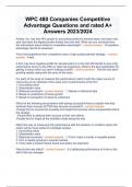 WPC 480 Companies Competitive Advantage Questions and rated A+ Answers 2023/2024