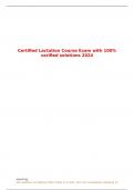 Certified Lactation Course Exam with 100% verified solutions 2024