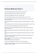 Nuclear Medicine Exam 1 with correct Answers